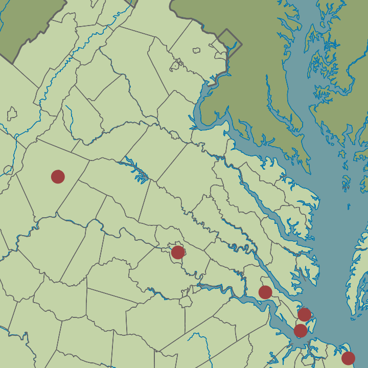 Map of central and eastern virginia