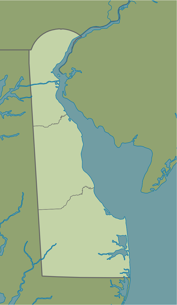 Map of Delaware USA