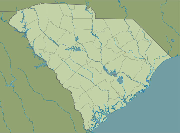 Map of South Carolina USA