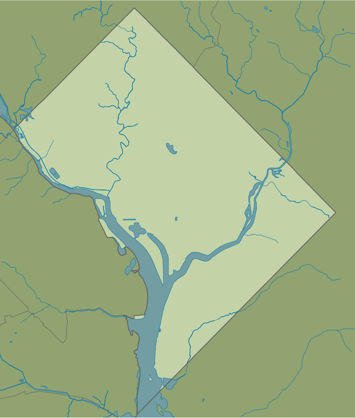 Map of Washington D.C. USA