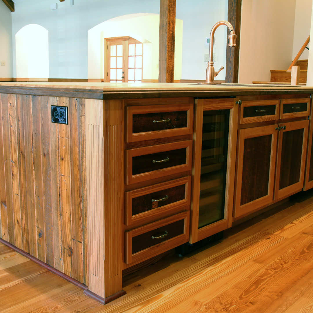 Original Finish Heart Pine Custom Kitchen Island Rare Wood Showcase