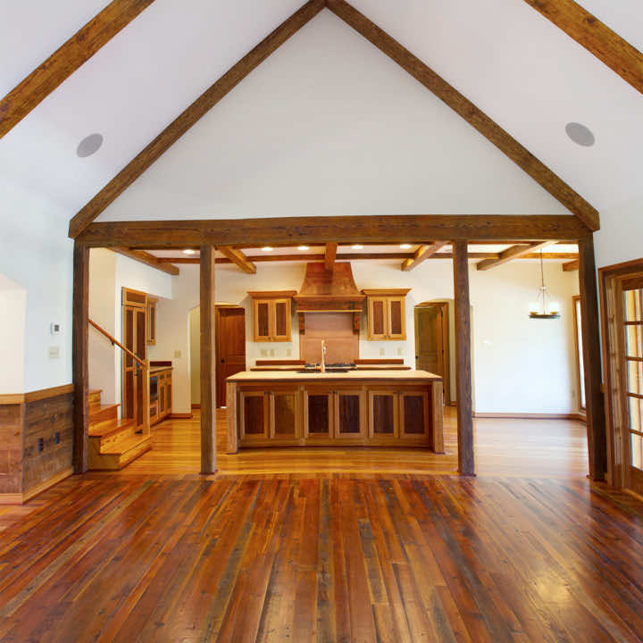 Reclaimed Wood Great Room Beams