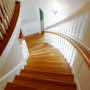Custom Built Staircase with Curved Handrail Rare Wood Showcase