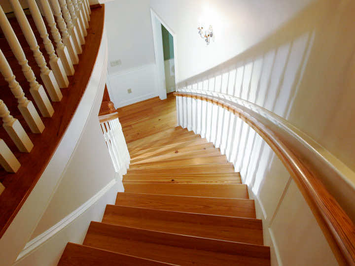 reclaimed heart pine mouldings hand-railings and stair components